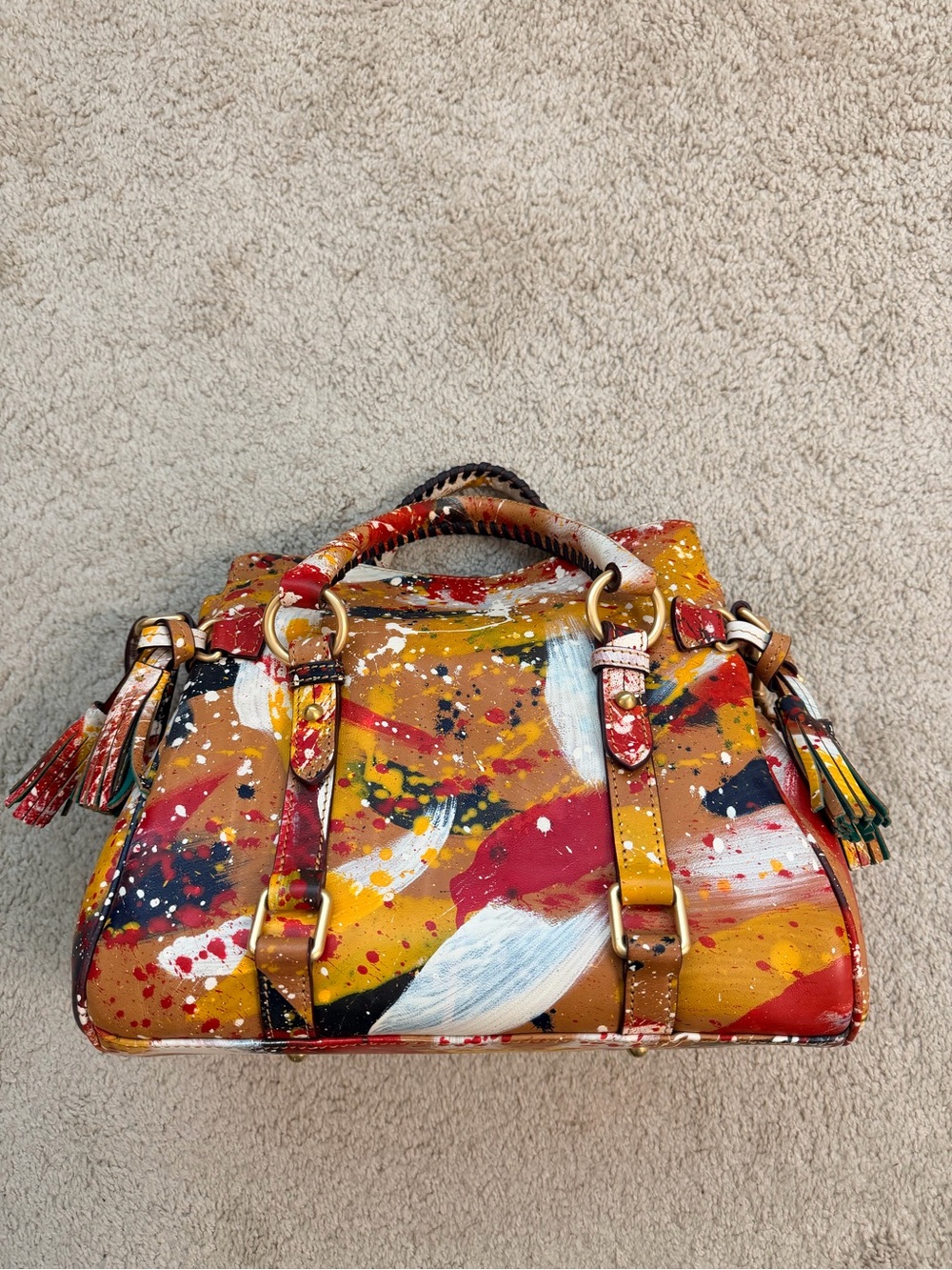Dooney & Bourke Florentine Dipinta Satchel - Small - Natural - Picture 2 of 5
